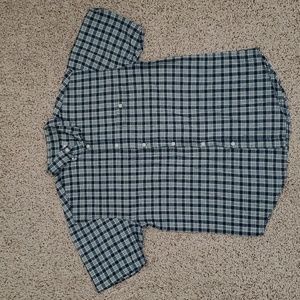 UTILITY Plaid Print Short Sleeve Button Up Shirt